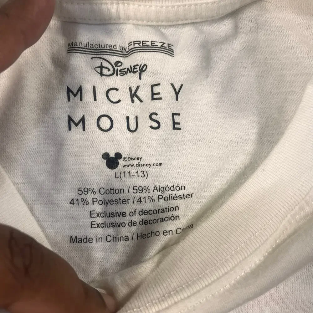Disney‎ Mickey Mouse One Of A Kind Graphic Tee White Short Sleeve Youth Large